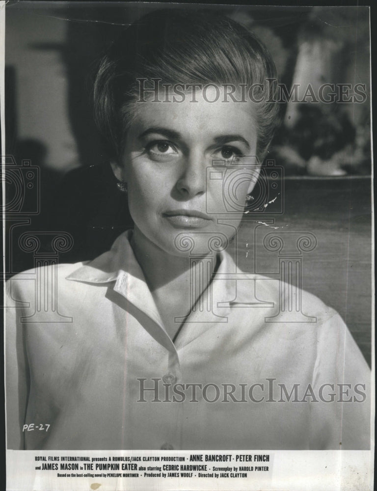 1965 Press Photo Anne Bancroft in a scene from "The Pumpkin Eater" - Historic Images