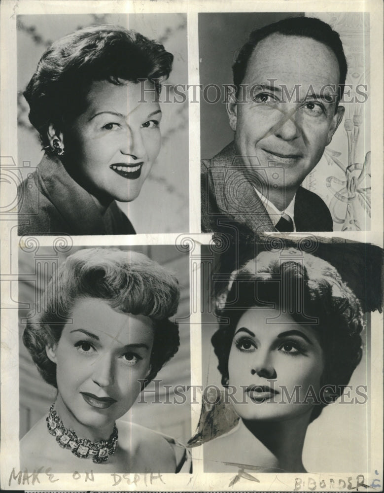 1958 Press Photo Doretta Morrow, Rise Stevens, Jo Stafford, John Daly - Historic Images