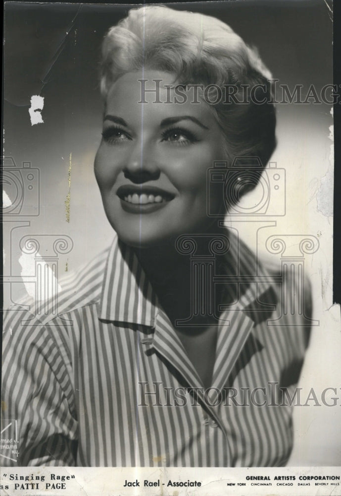 1957 Press Photo Singing sensation Patti Page - Historic Images