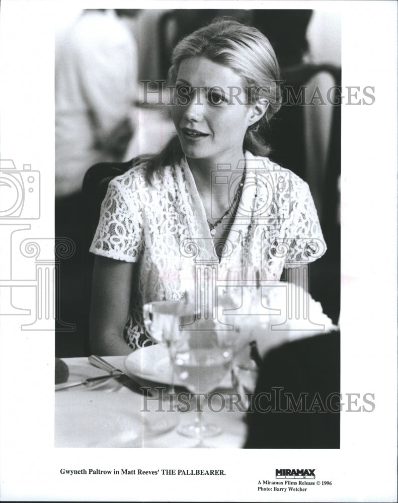 1996 Press Photo Gwyneth Paltrow, The Pallbearer, Miramax Films - Historic Images
