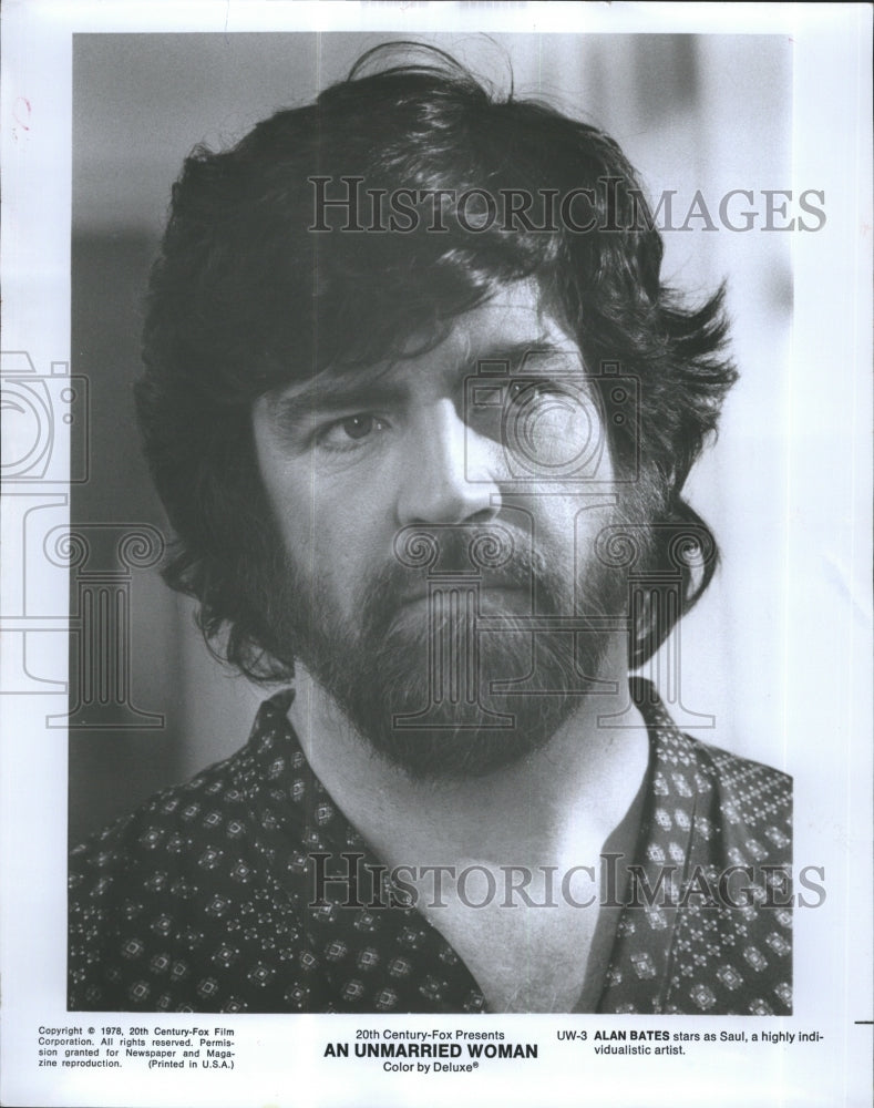 1978 Press Photo actor Alan Bates in &quot;An Unmarried Woman&quot; - Historic Images