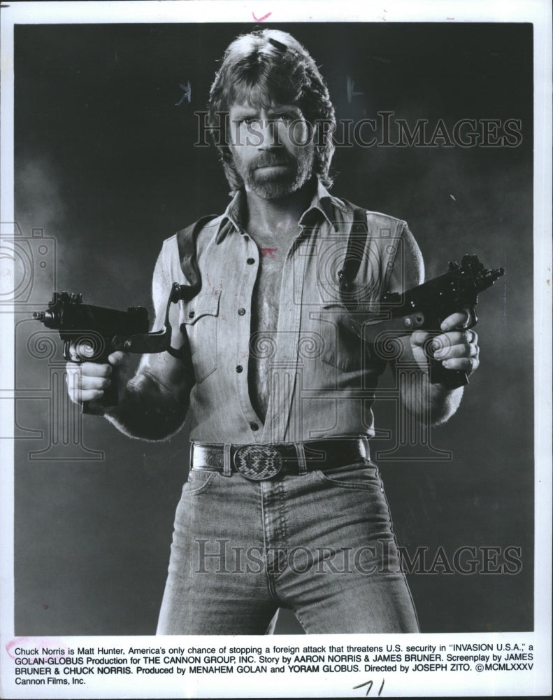 Press Photo Chuck Norris Actor Invasion U.S.A. - Historic Images
