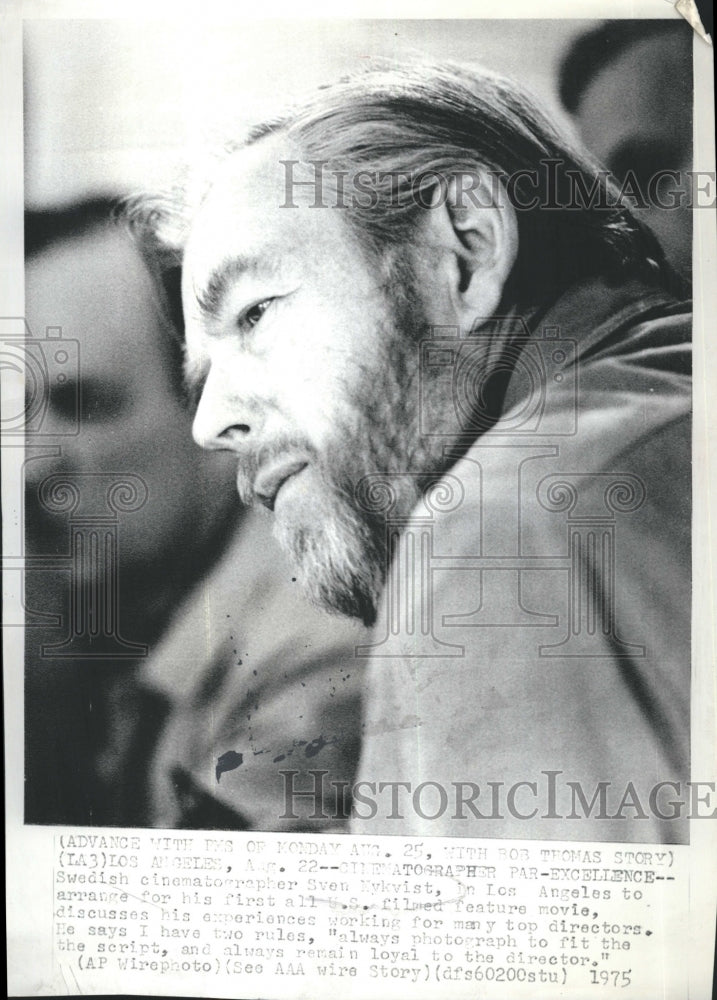 1975 Press Photo Swedish cinematographer Sven Nykvist in L.A. - Historic Images