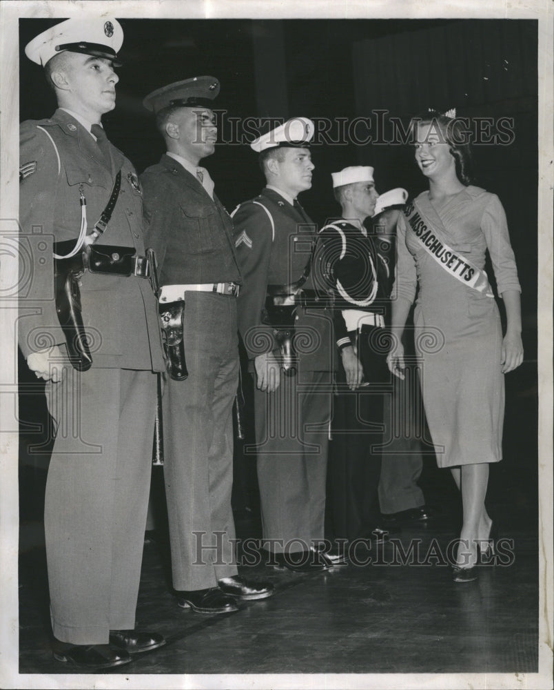 1958 Press Photo Miss Massachusetts Pat Nordling at Navy Relief Carnival - Historic Images