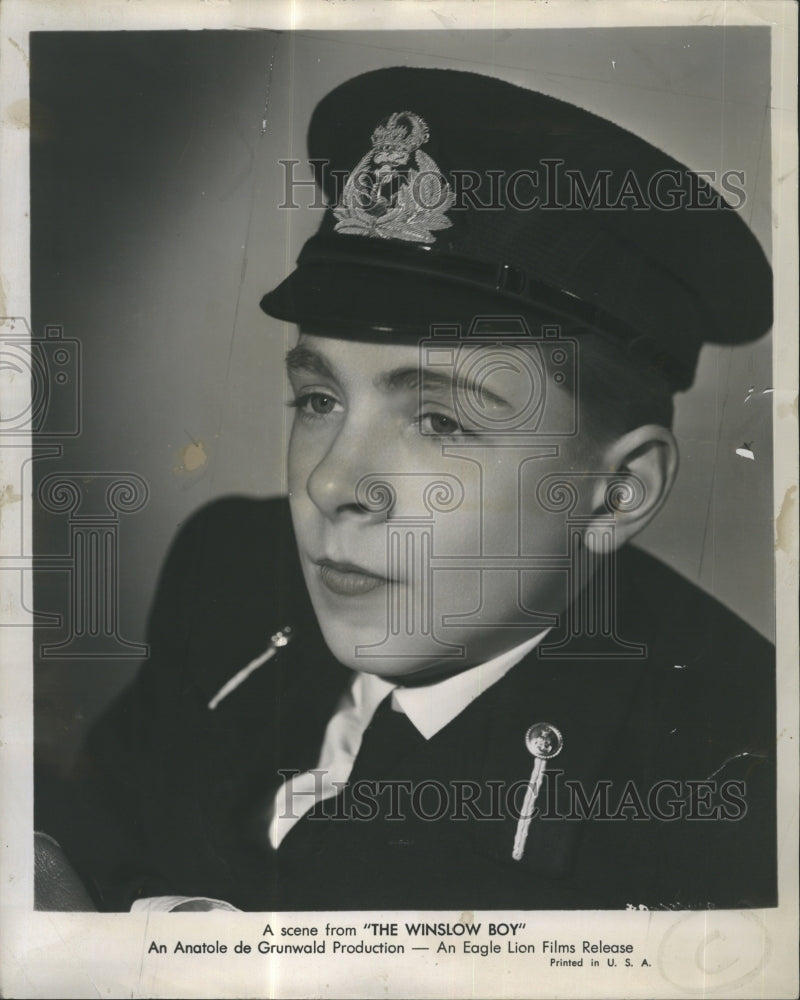 1950 Press Photo Neil North in a scene from "The Winslow Boy" - Historic Images