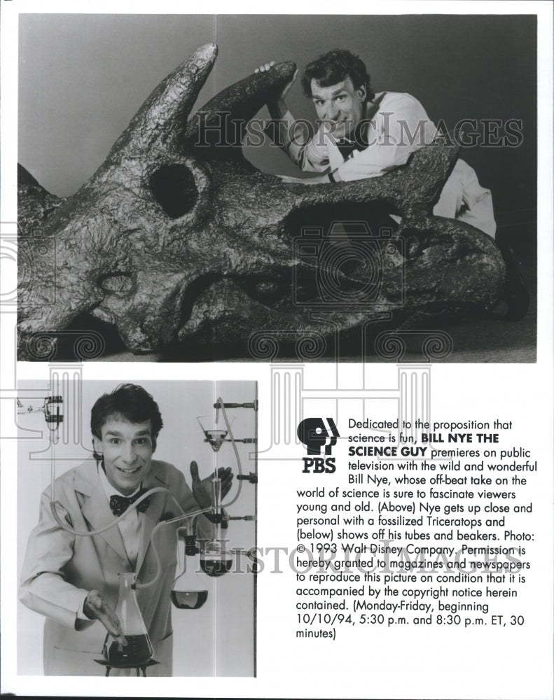 1994 Press Photo &quot;Bill Nye the Science Guy&quot; on PBS - Historic Images