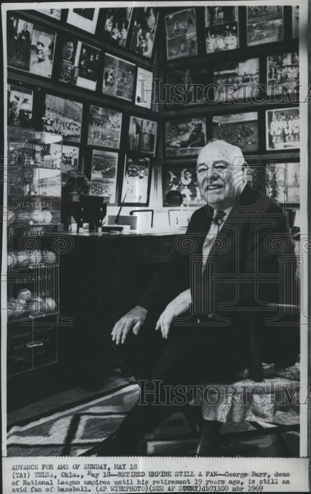 1969 Press Photo George Barr Dean of National League Umpires Retiring - Historic Images