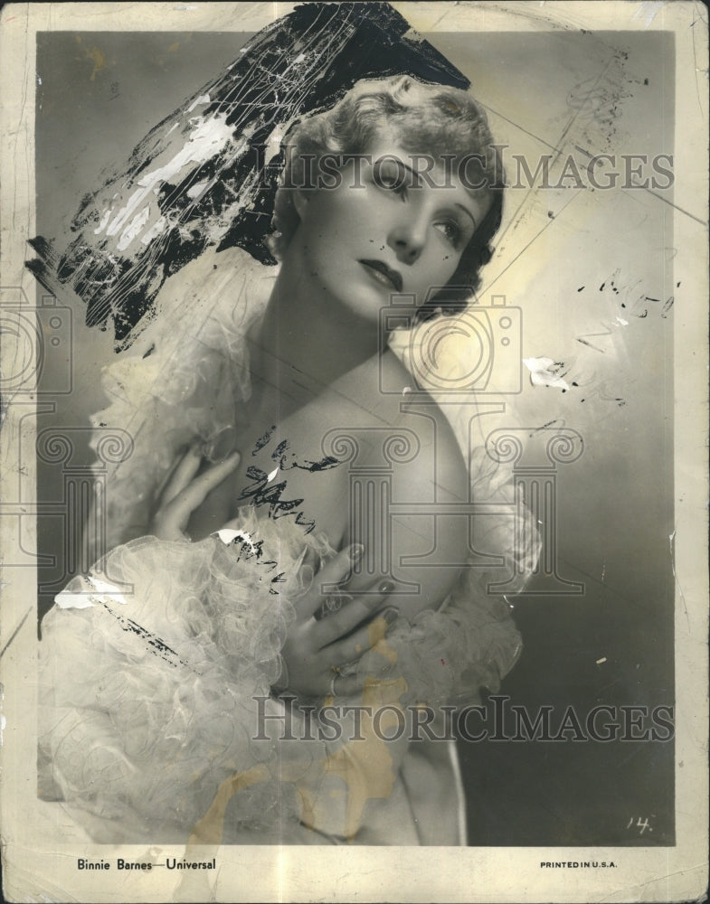 1937 Press Photo Binnie Barnes an English actress. - Historic Images