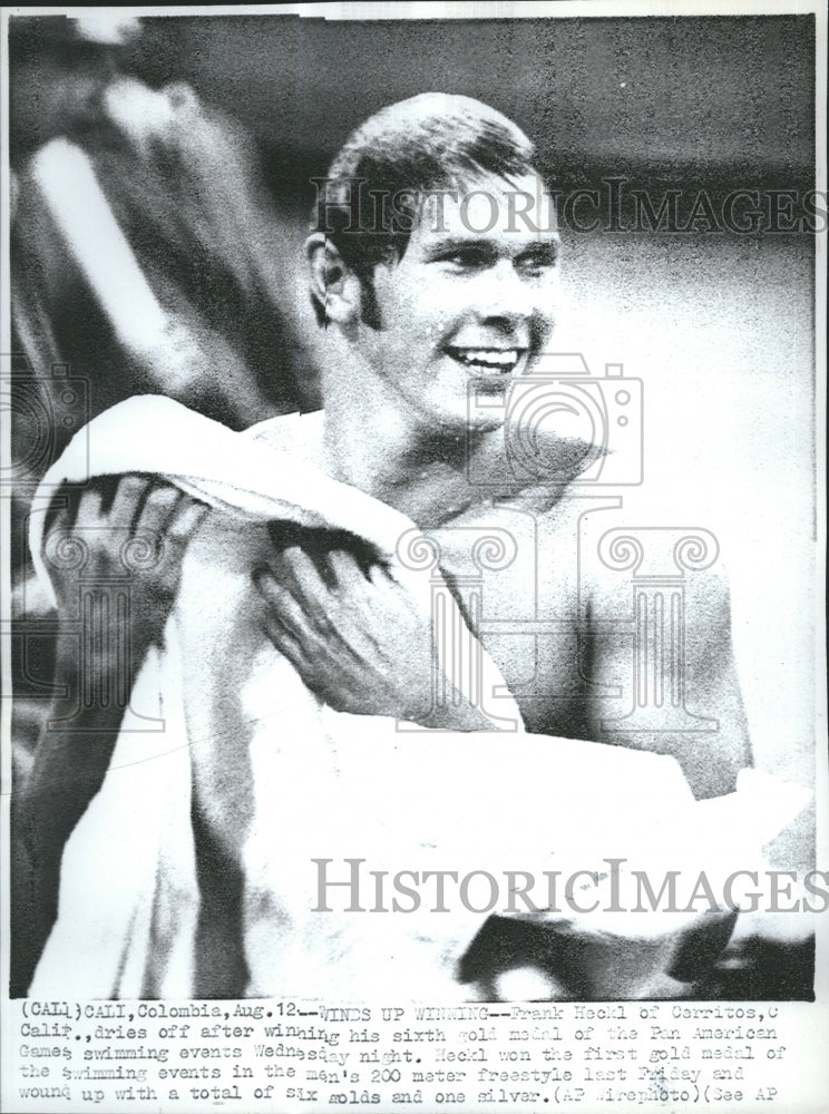 1971 Press Photo Frank Heckl, American Swimmer. - Historic Images