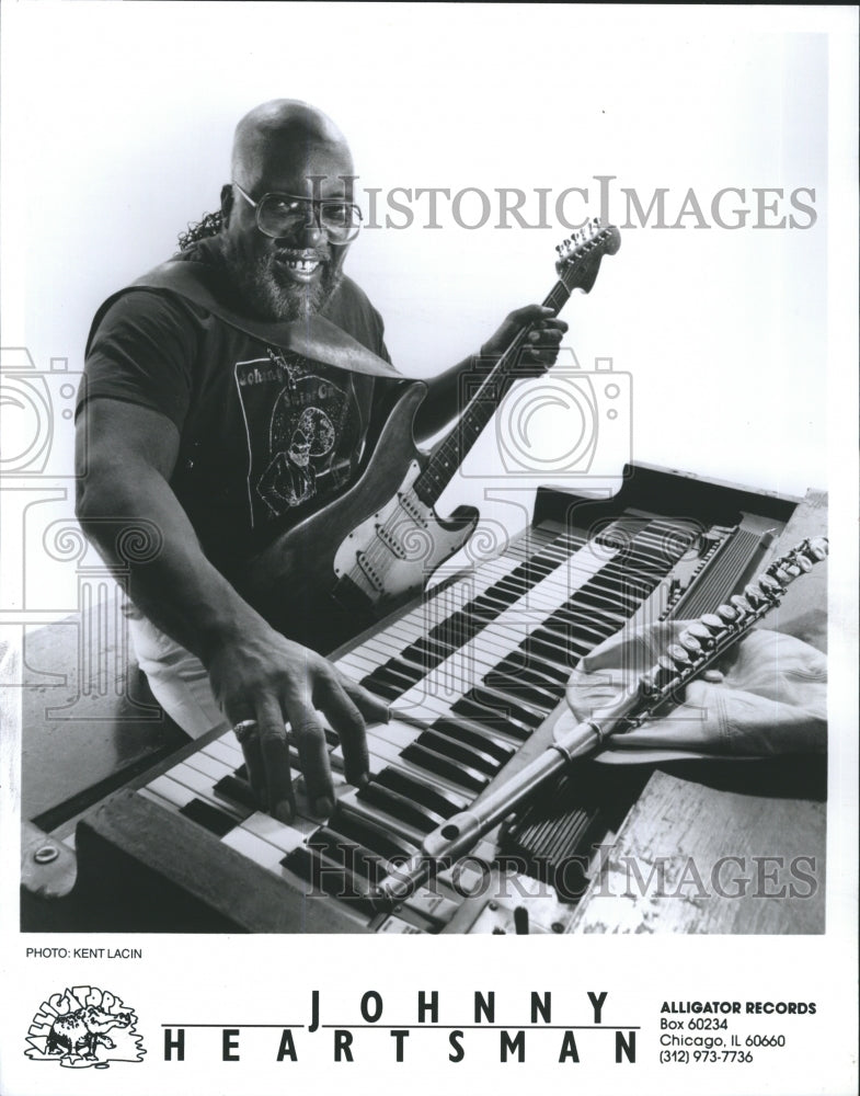 1992 Press Photo Johnny Heartsman n American electric blues and soul blues music - Historic Images