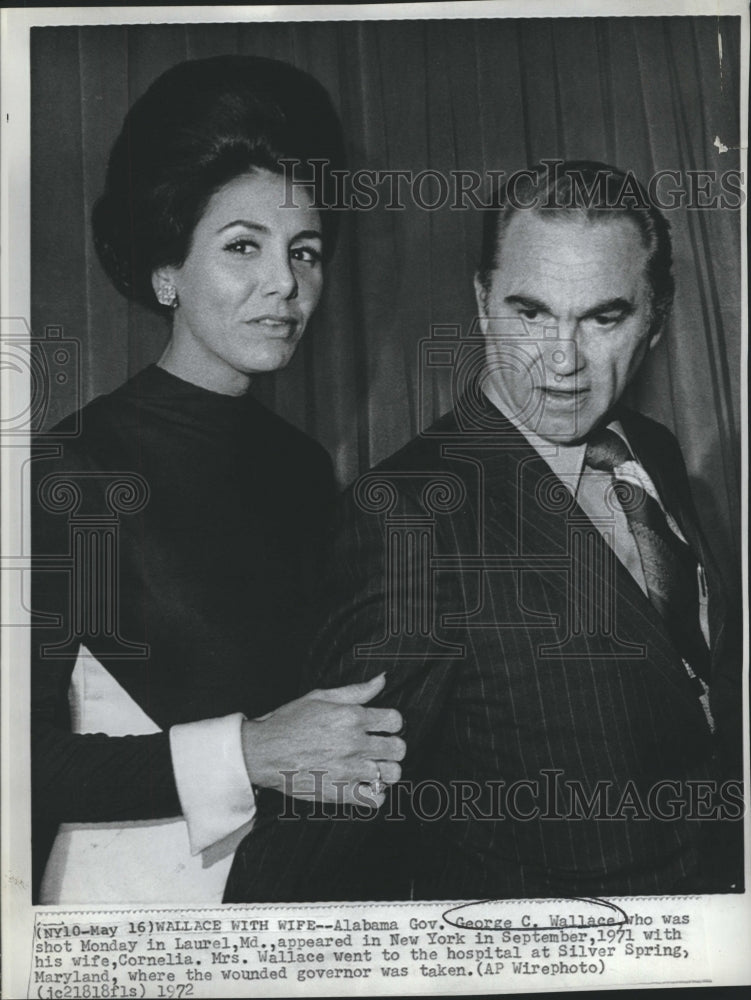 1972 Press Photo George C Wallace Alabama Gov Who Was Shot During Campaign - Historic Images