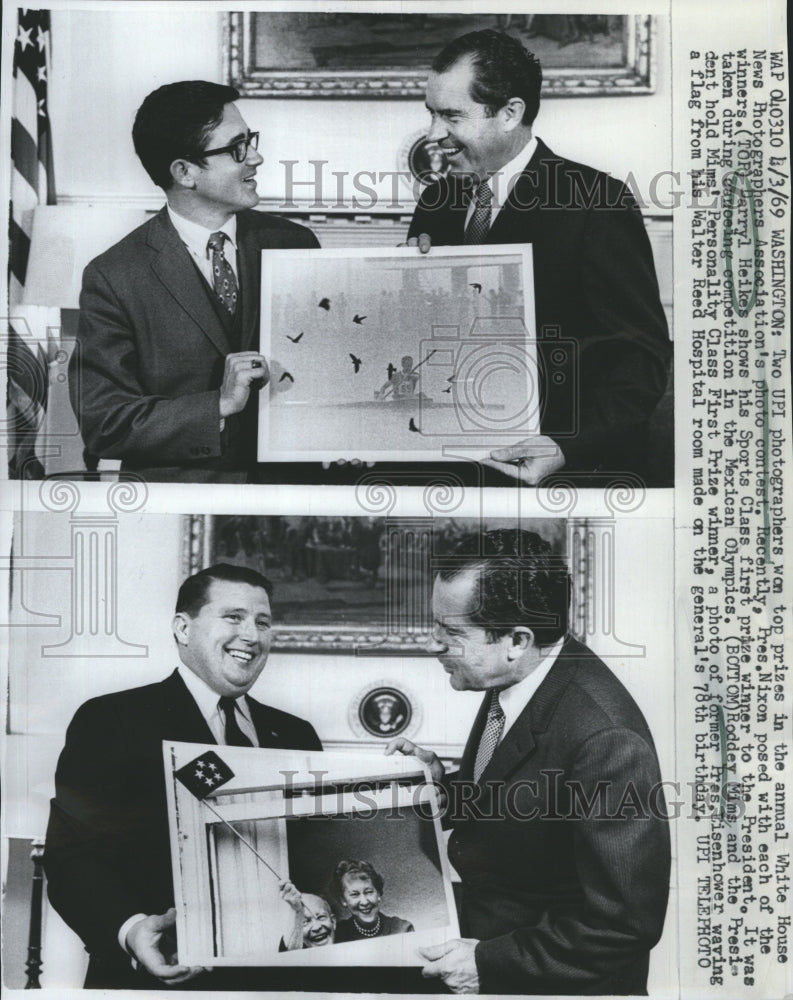 1969 Press Photo UPI Photographers Win Annual White House Photo Contest - Historic Images