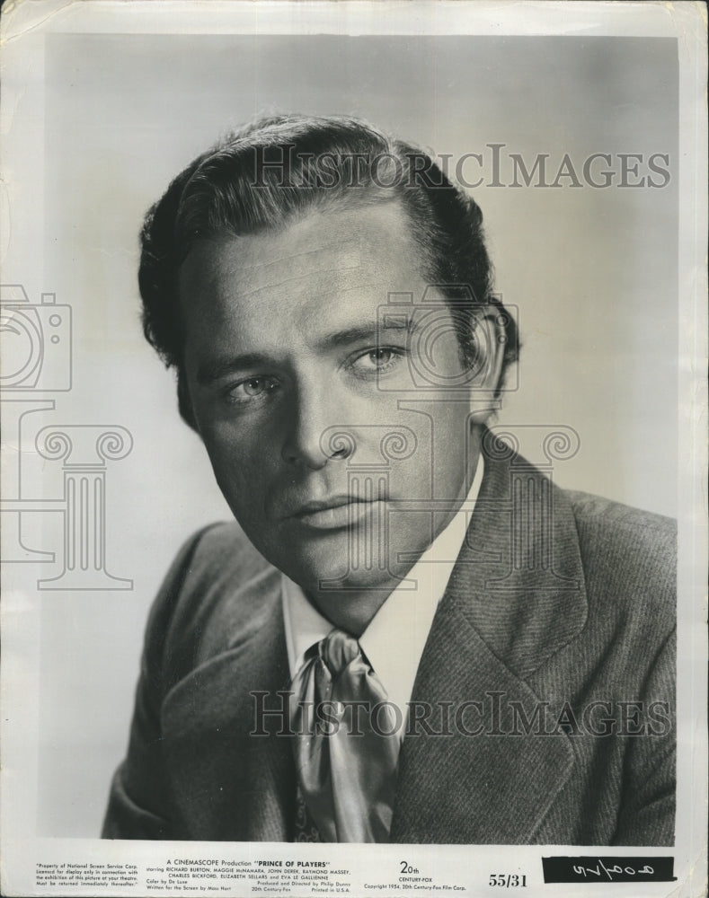 1954 Press Photo Richard Burton of the film, &quot;Prince of Players&quot; - Historic Images