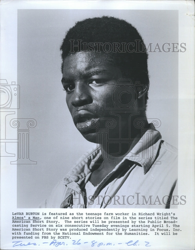 1976 Press Photo &quot;Roots&quot; Star LEVar Burton-Richard Wright&#39;s-Almos&#39; a Man - Historic Images