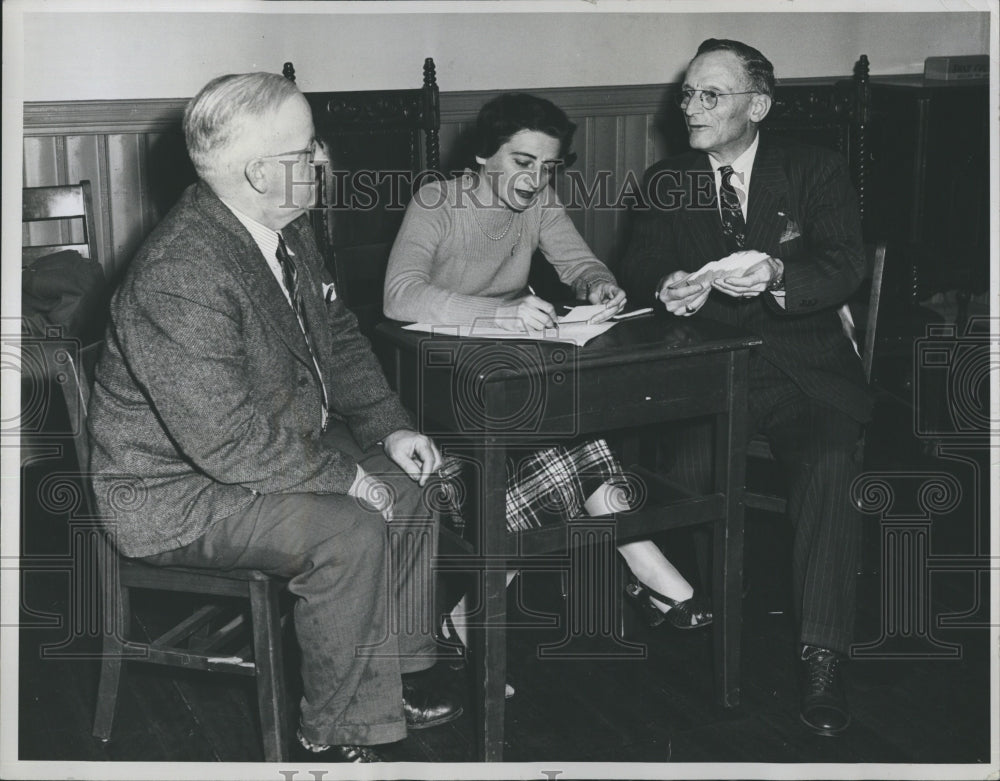 1950 Press Photo (L-R) Albert Zabriskie, Keanor Spillane &amp; James Zafris - Historic Images