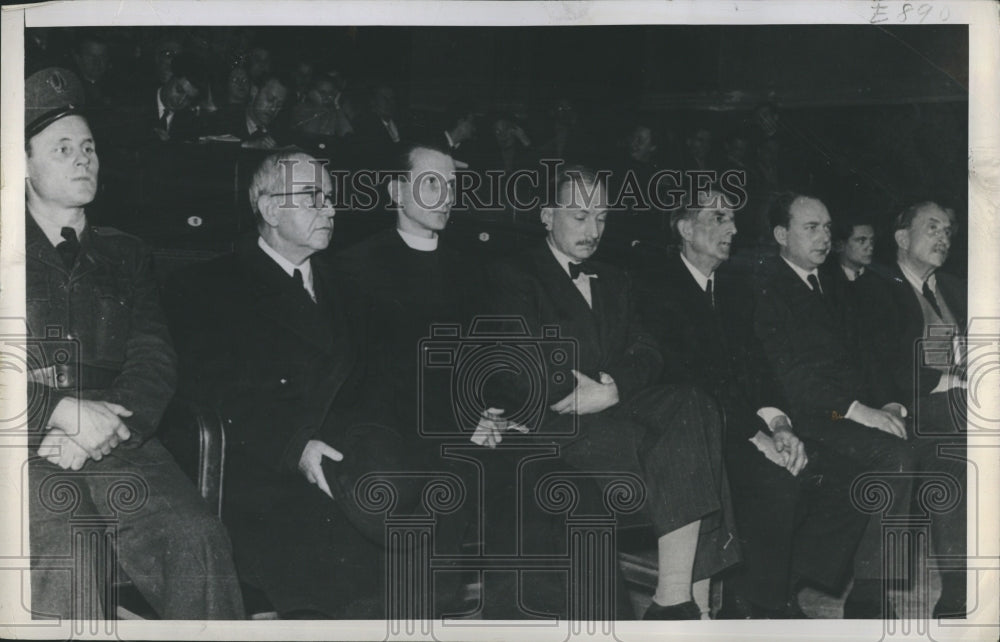 1949 Press Photo The six men who stood trial in the people&#39;s court of Hungary - Historic Images