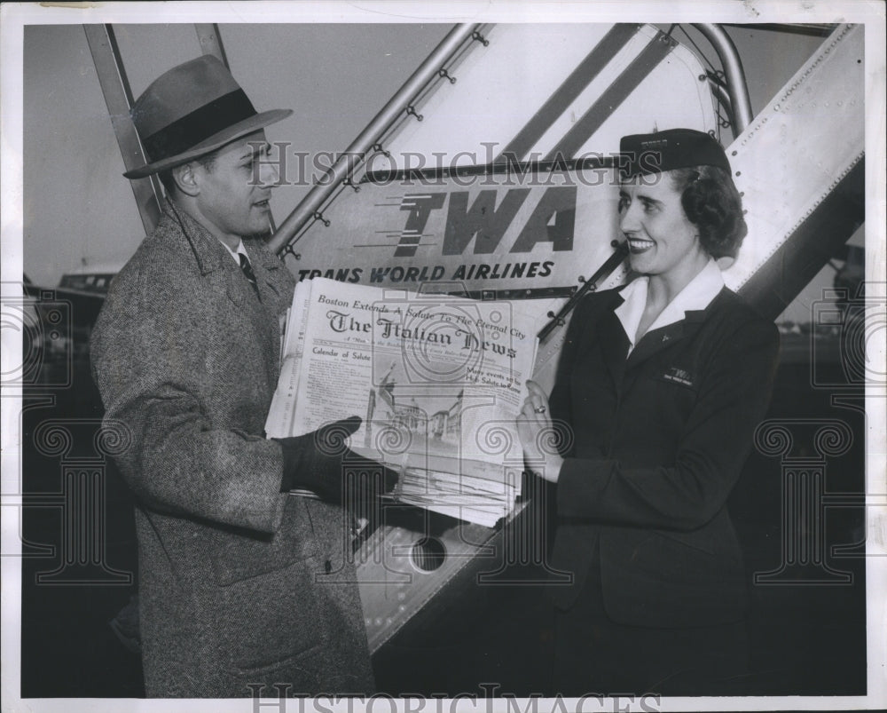 1955 Press Photo Frank Gucci and Miss Andre Picque - Historic Images