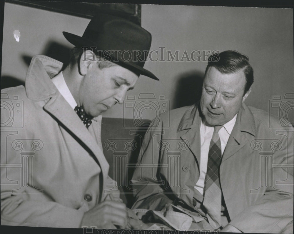 1956 Press Photo Walter Reuther Arrives at Logan International Airport - Historic Images