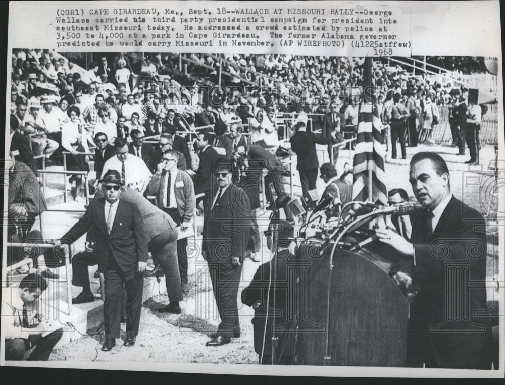 1968 Press Photo Goerge Wallace, Presidential Candidate - Historic Images