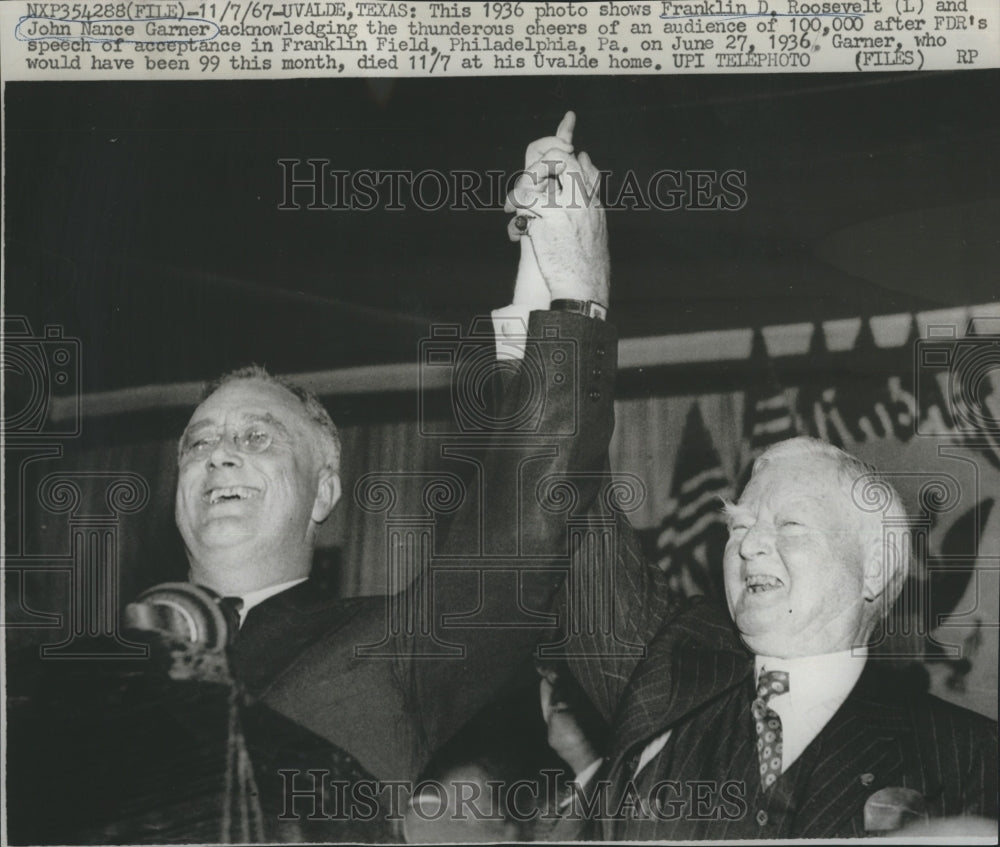 1967 Press Photo Franklin Roosevelt and John Garner, Former Vice President - Historic Images