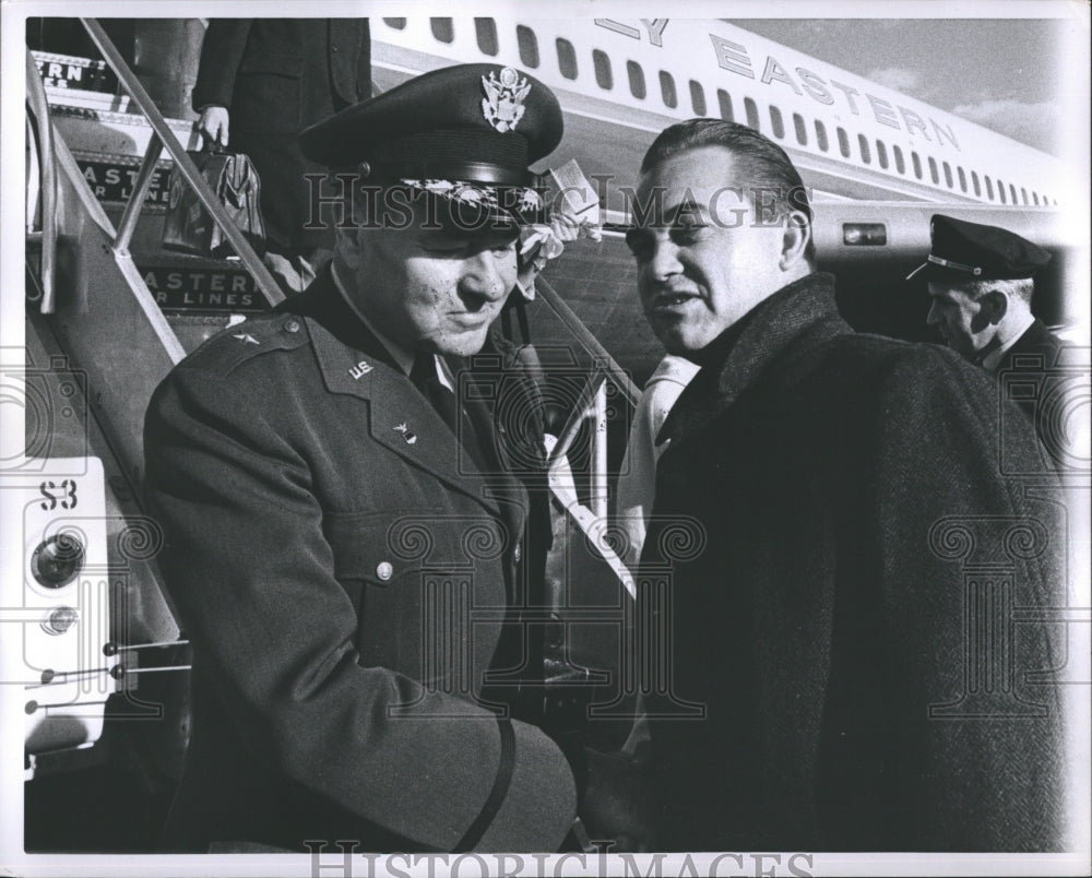 1963 Press Photo Democratic Governor George C. Wallace and Brig. Gen. McLaughlin - Historic Images