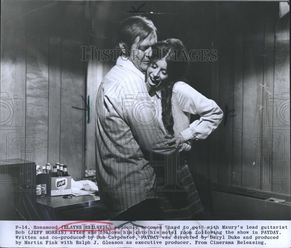 1973 Press Photo Elayne Heilveil and Jeff Morris in &quot;Payday&quot; - Historic Images