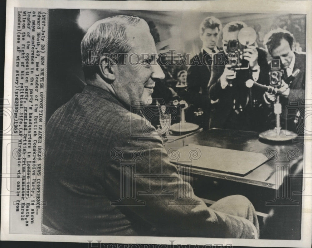 1965 Press Photo Edward Heath Promises To Give Prime Minister Wilson Fight - Historic Images