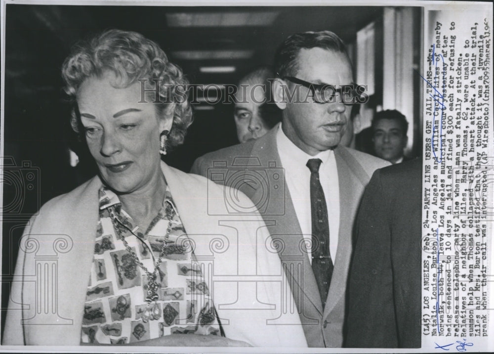 1962 Press Photo Mrs. Natalie Loiuse Burton and William Cecil Liles. - Historic Images