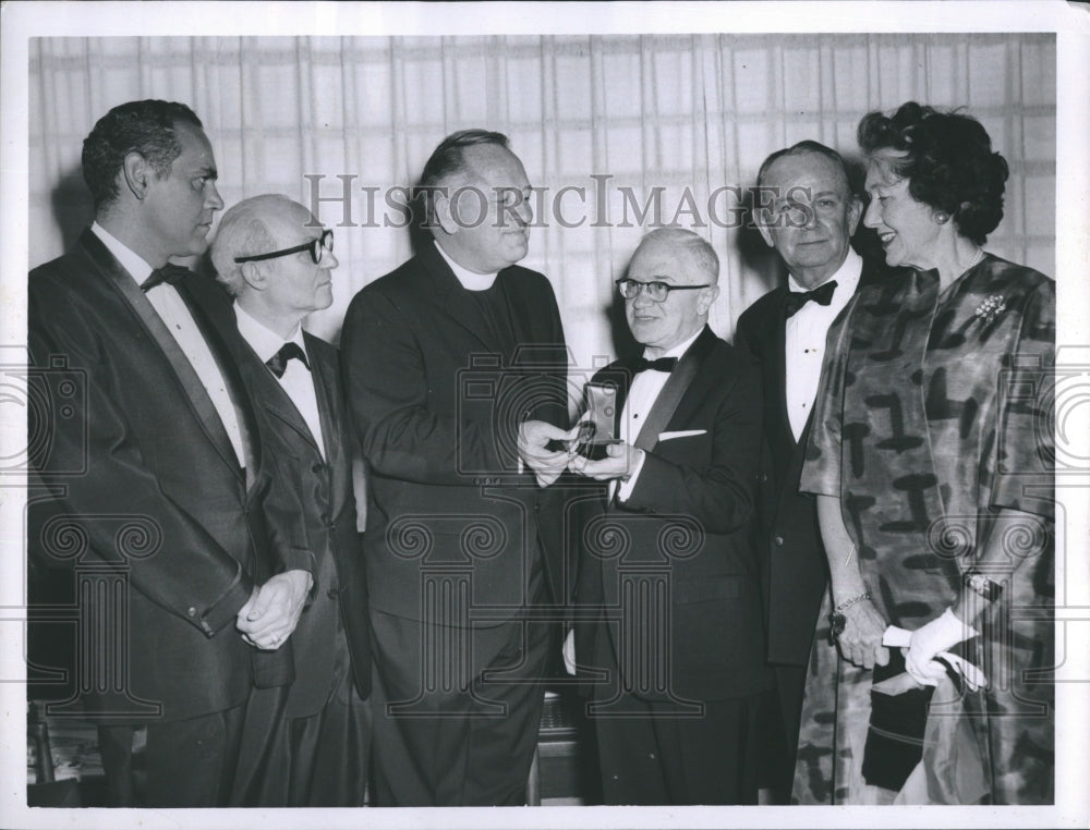 1968 Press Photo John Gasser Presented Gold Medal Along with Others - Historic Images