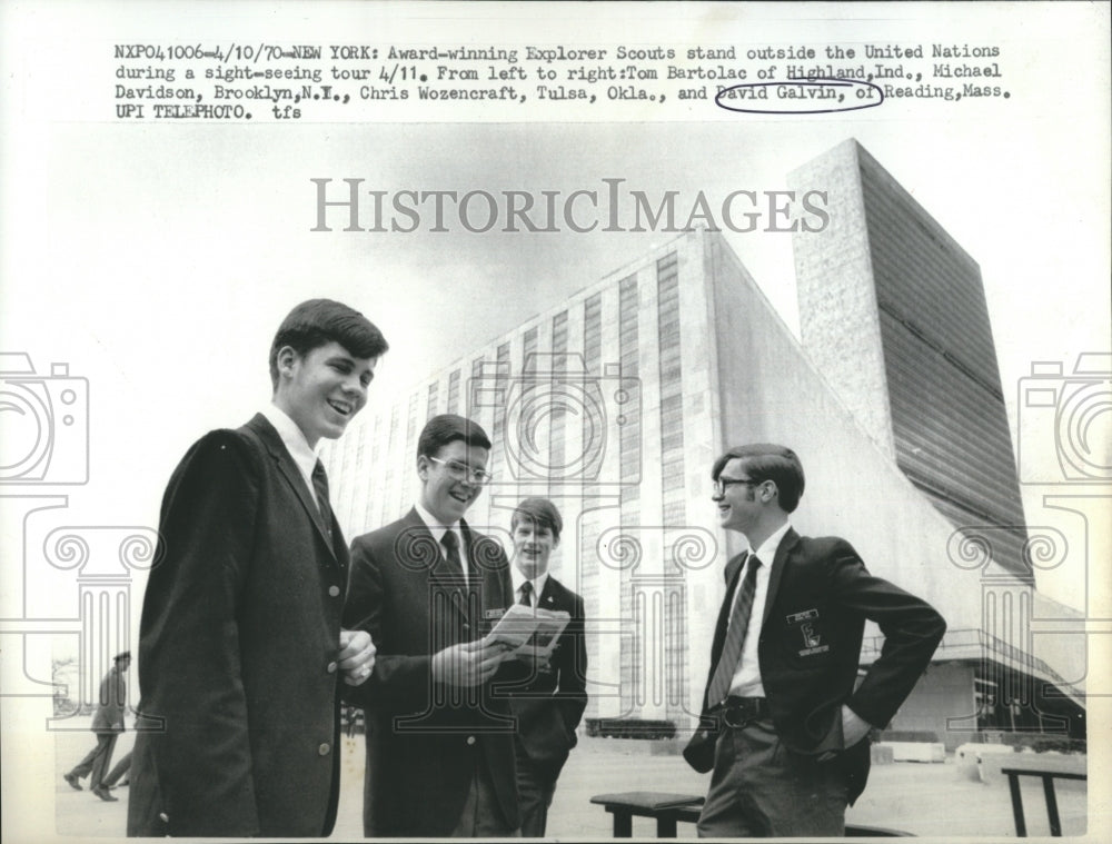 1970 Press Photo Explorer Scouts from Across Country Meet in New York - Historic Images