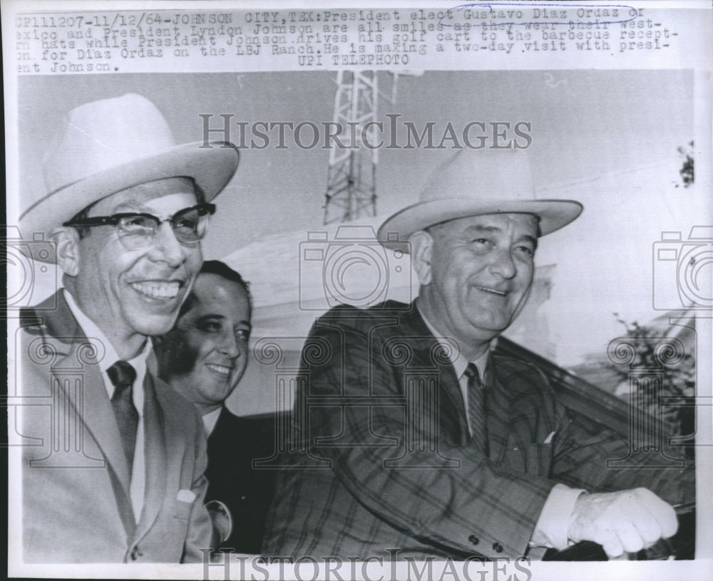 1964 Press Photo President Johnson with Mexico President Gustavo Diaz Ordaz - Historic Images