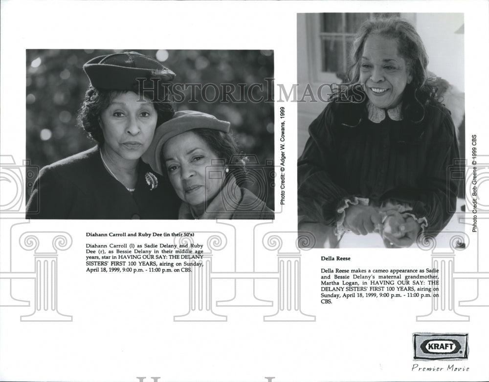 1999 Press Photo Diahann Carroll,Ruby Dee &amp; Della Reese - Historic Images