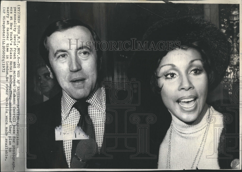 1972 Press Photo David Frost and actress Diahann Carroll - Historic Images