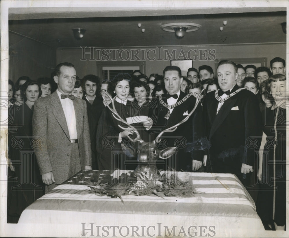 1953 Press Photo Somerville Schools music dir. Paul O&#39;Kelly and others - Historic Images