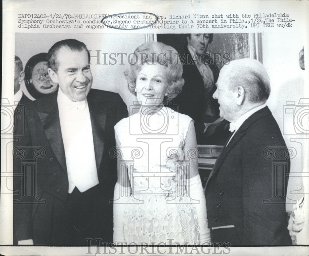 1970  Press Photo President Nixon and wife &amp; Eugene Ormandy,conductor - Historic Images