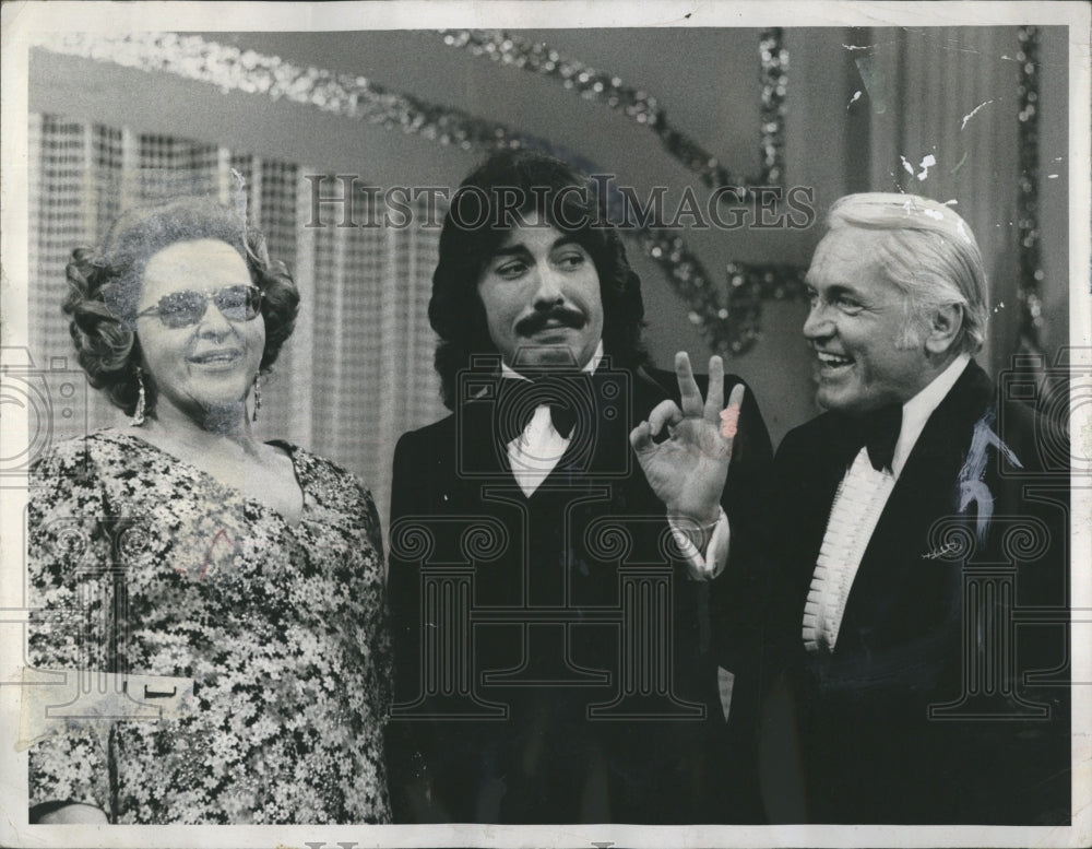 1975 Press Photo Tony Orlando,Kate Smith and actor Ted Knight - Historic Images