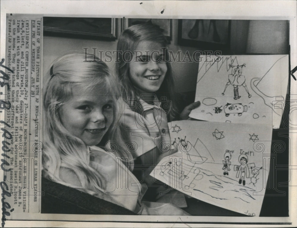 1971 Press Photo Astronaut Irwins children Jill and Jan - Historic Images