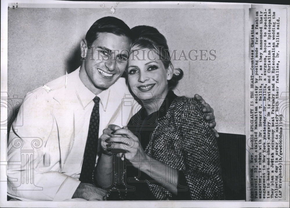 1963 Press Photo Christina Paclezzi shown w/ Dr.Howard Bellin - Historic Images