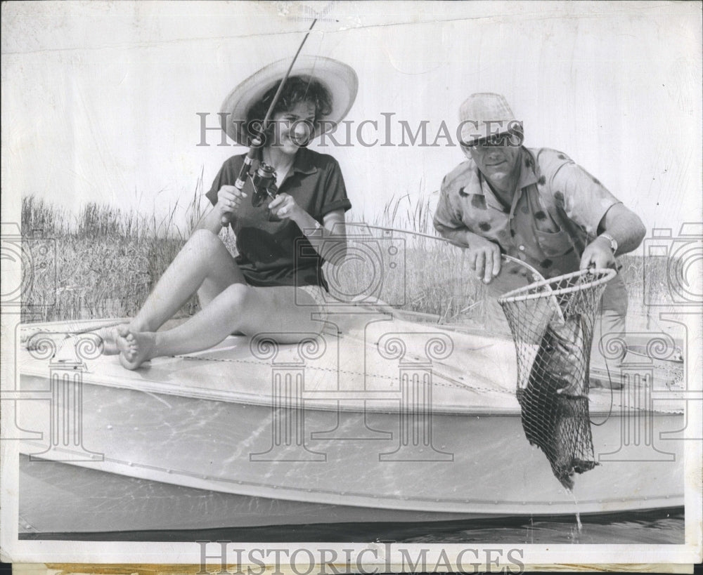 1961 Model jeanette Buss Black Bass Fishing Lake Okeechobee - Historic Images