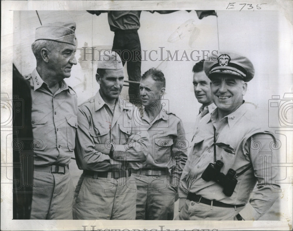 1950 Press Photo Lt. Gen. Robert L. Eichel, Maj. Gen. Frederick Irving ...