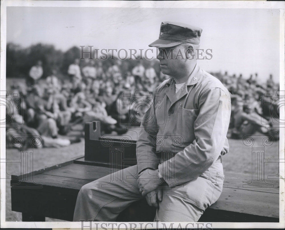 1955 Press Photo Col Ira J Irwin USMCR Commanding Officer - Historic Images