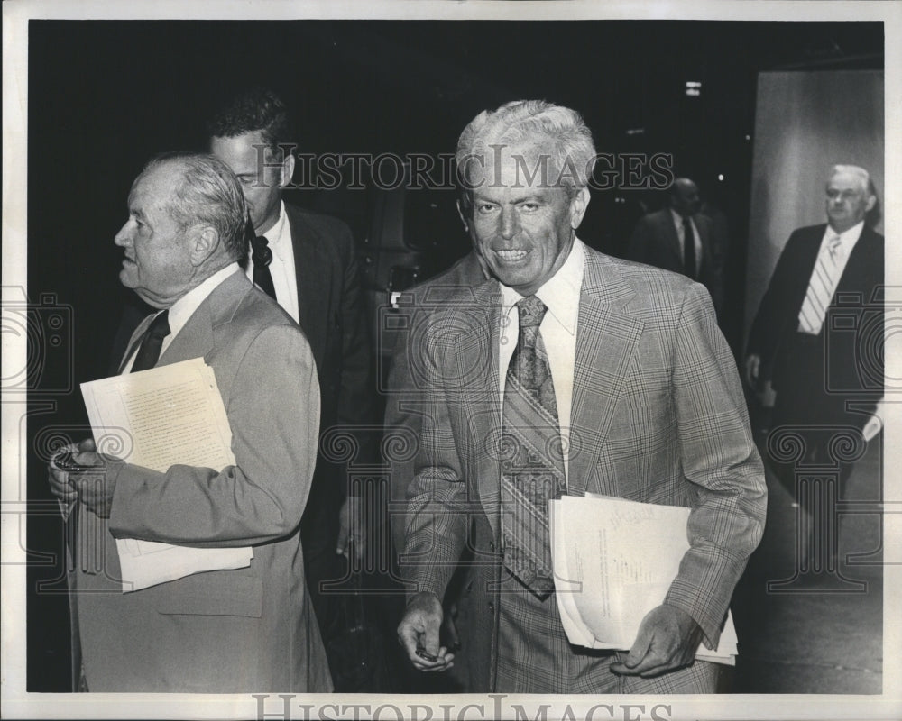 1978 Press Photo Superior Court Judges John Irwin and Lappen leave Parker House. - Historic Images