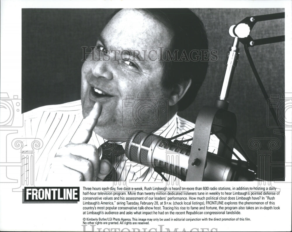 1996 Press Photo Ruch Limbaugh American radio talk show host. - Historic Images