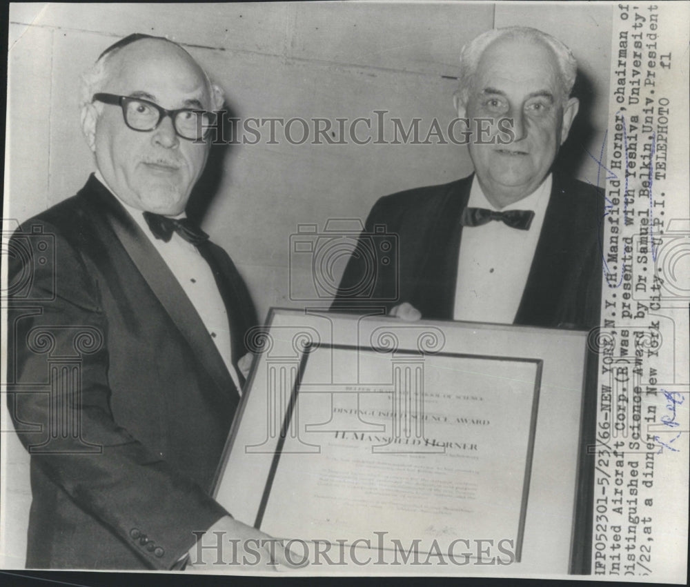 1966 Press Photo H. Mansfield Horner and Dr. Samuel Belkin - Historic Images