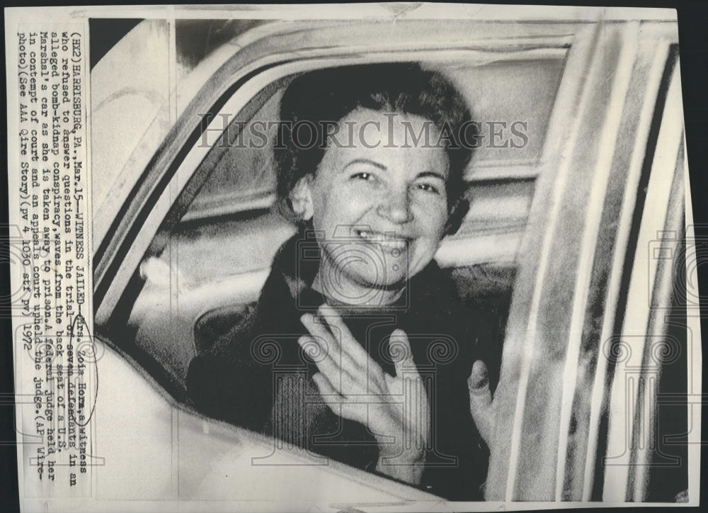 1972 Press Photo Mrs. Zola Horn Sentenced in Bomb-Kidnap Trial - Historic Images