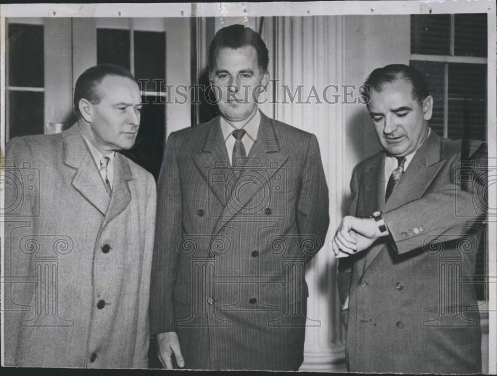 1953 Press Photo Sen.William Jenner,Sen.Harold Velde &amp; Sen.Joseph McCarthy - Historic Images