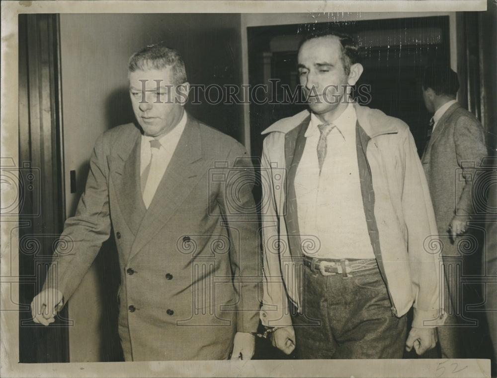 1956 Press Photo U.S Marshall Geo A. Reed and Joseph Pacheco of Salem. - Historic Images