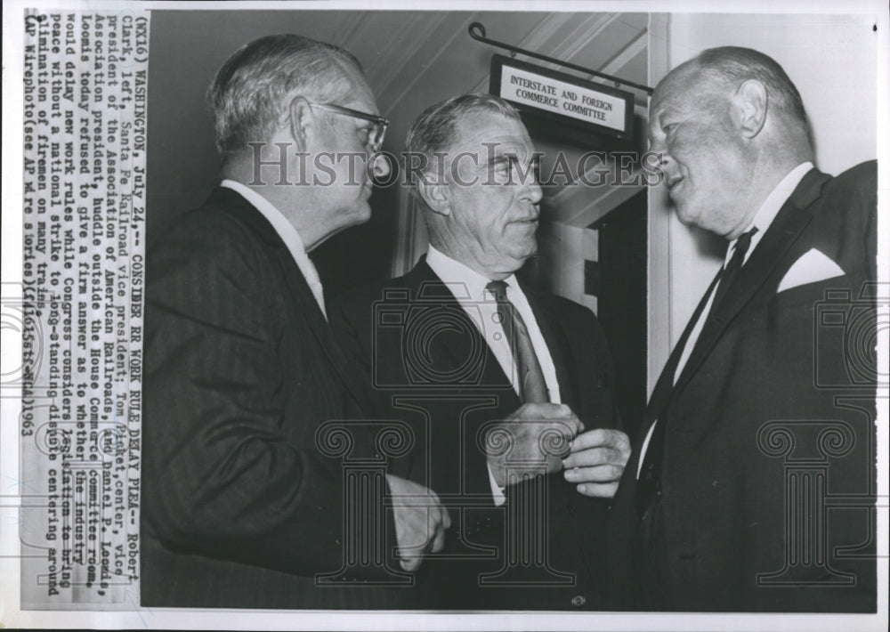 1963 Robert Clark,Santa Fe RR VP &Tom Pinke,and Dan P Loomis - Historic Images