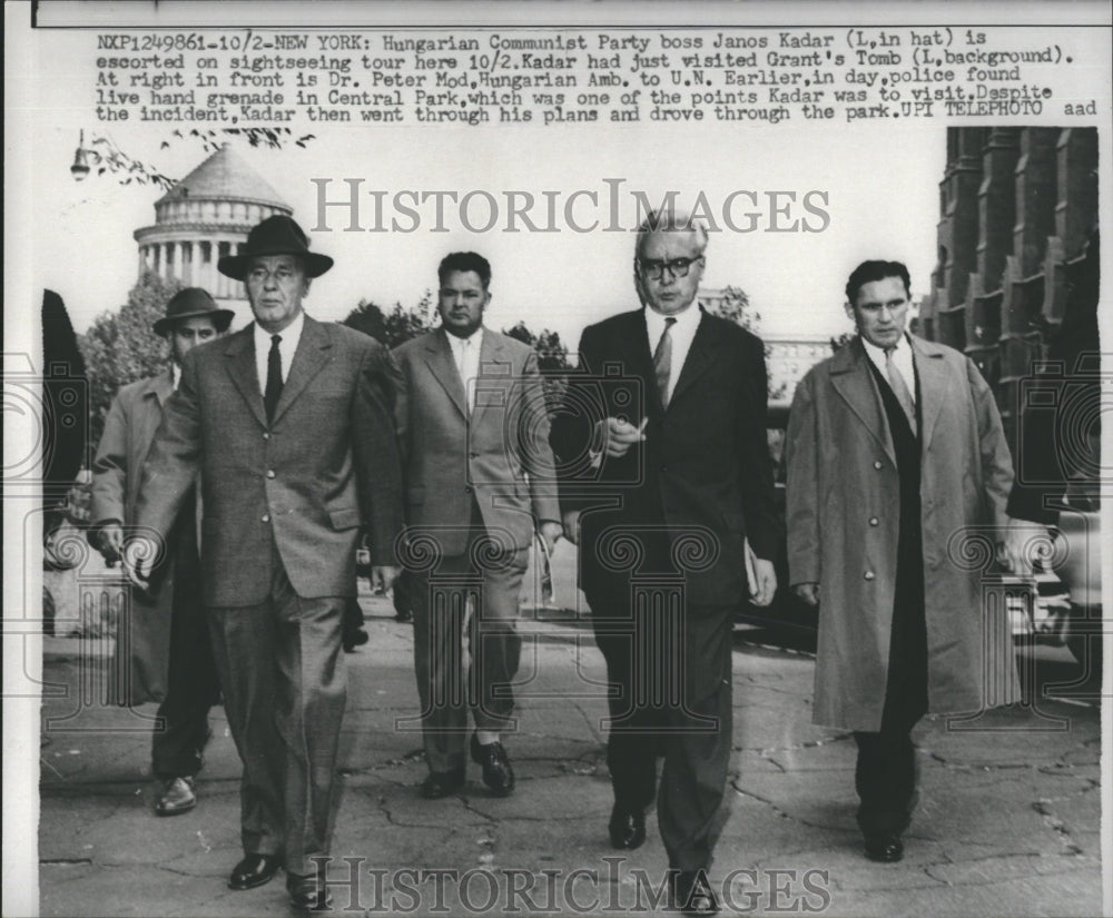 1960 Press Photo Hungaarian communists,Janos Kadar and others in D.C. - Historic Images