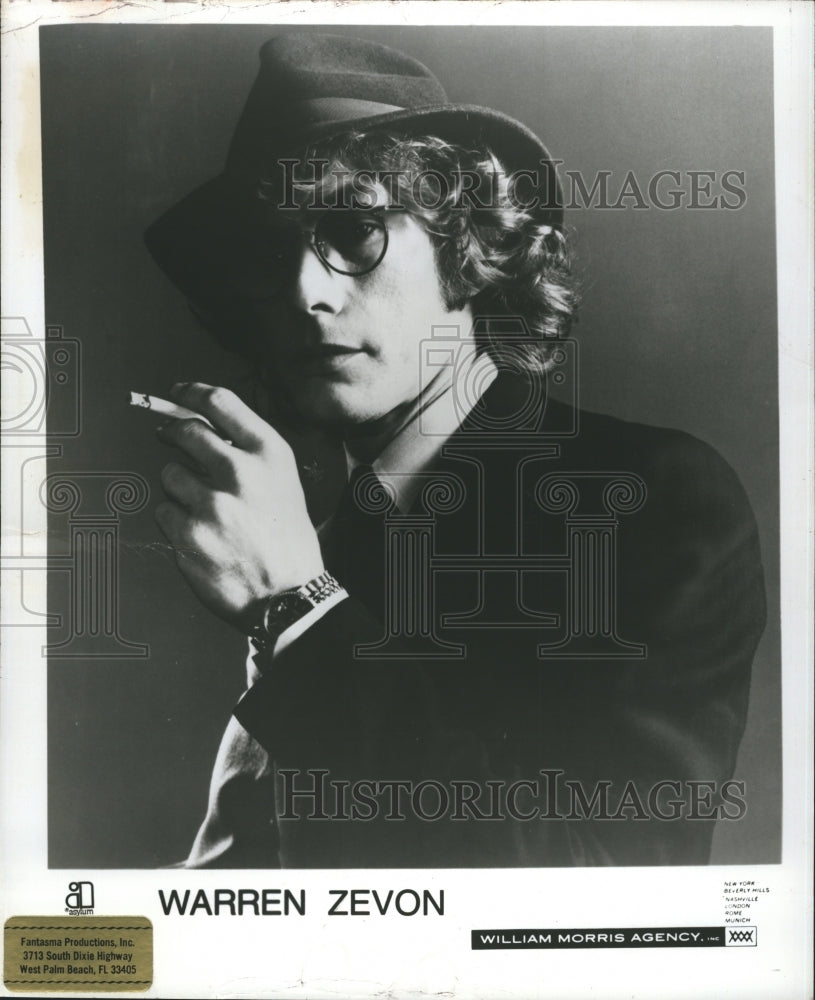 1984 Press Photo Entertainer Warren Zevon - Historic Images